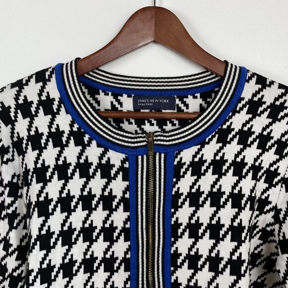 JNY Signature Houndstooth Cardigan - Picture 1 of 10